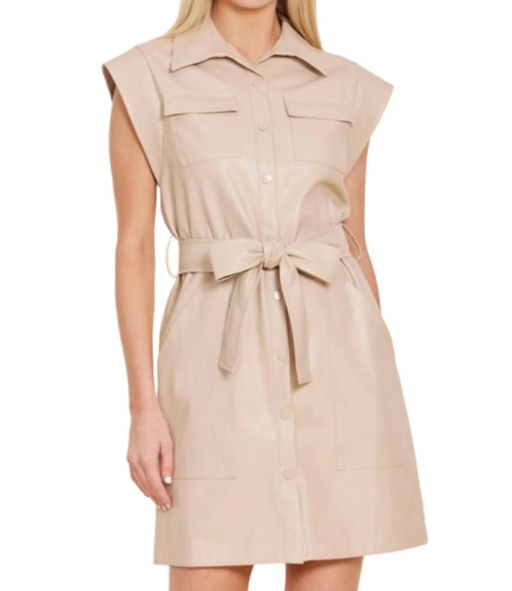 NEW DOLCE VITA allie mini dress in beige